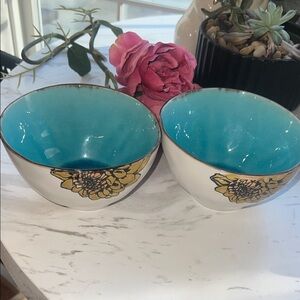 Spectrum Bowls with Turquoise Interior 🌷🌷🌷